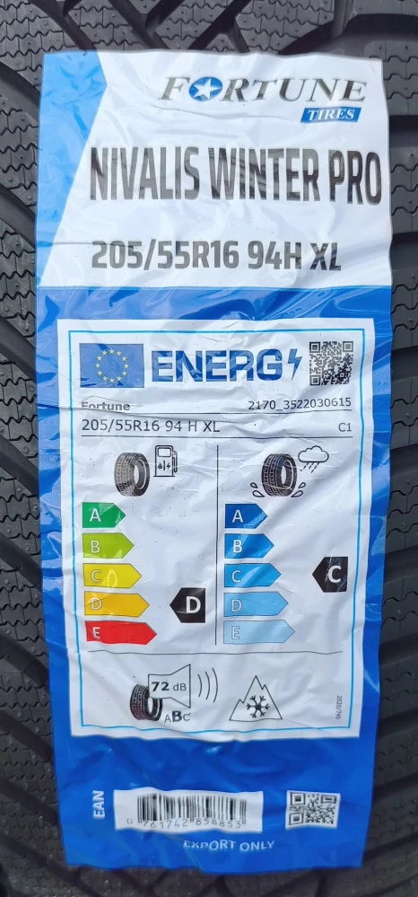 205/55 R16 FORTUNE 94H XL - ZIMNÍ NOVÉ 